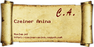 Czeiner Anina névjegykártya